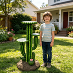 32" Resin Saguaro Cactus Plant Stand with 3 Display Shelves