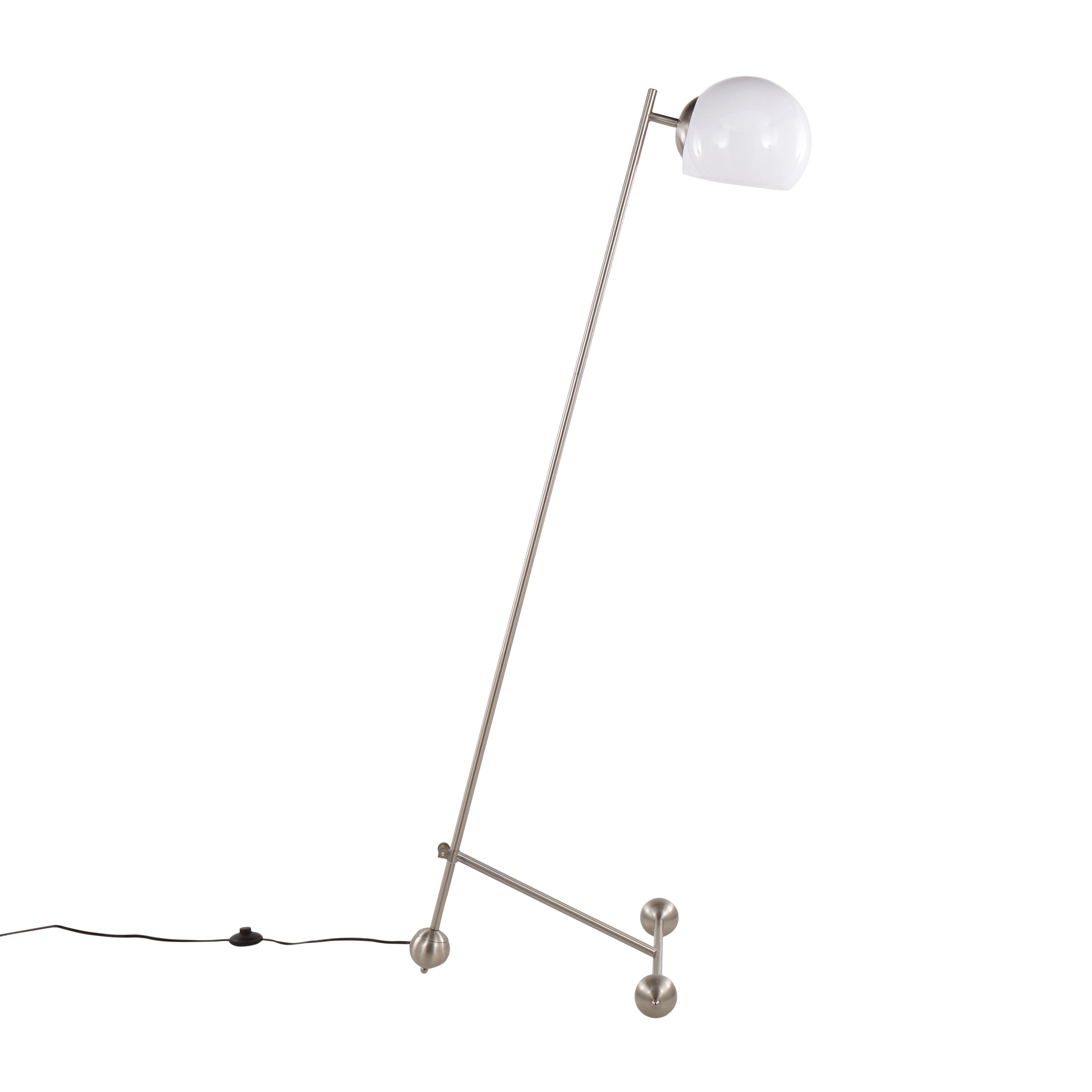 Eileen Contemporary Floor Lamp in Brushed Nickel