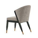 Ola Wood Chenille Dining Chair in Stone