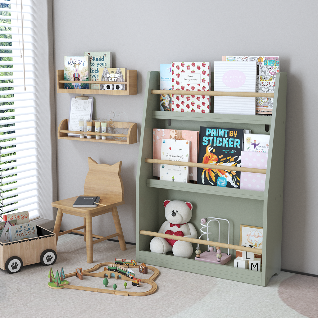 3 Tier Kids Book Shelf in Sage