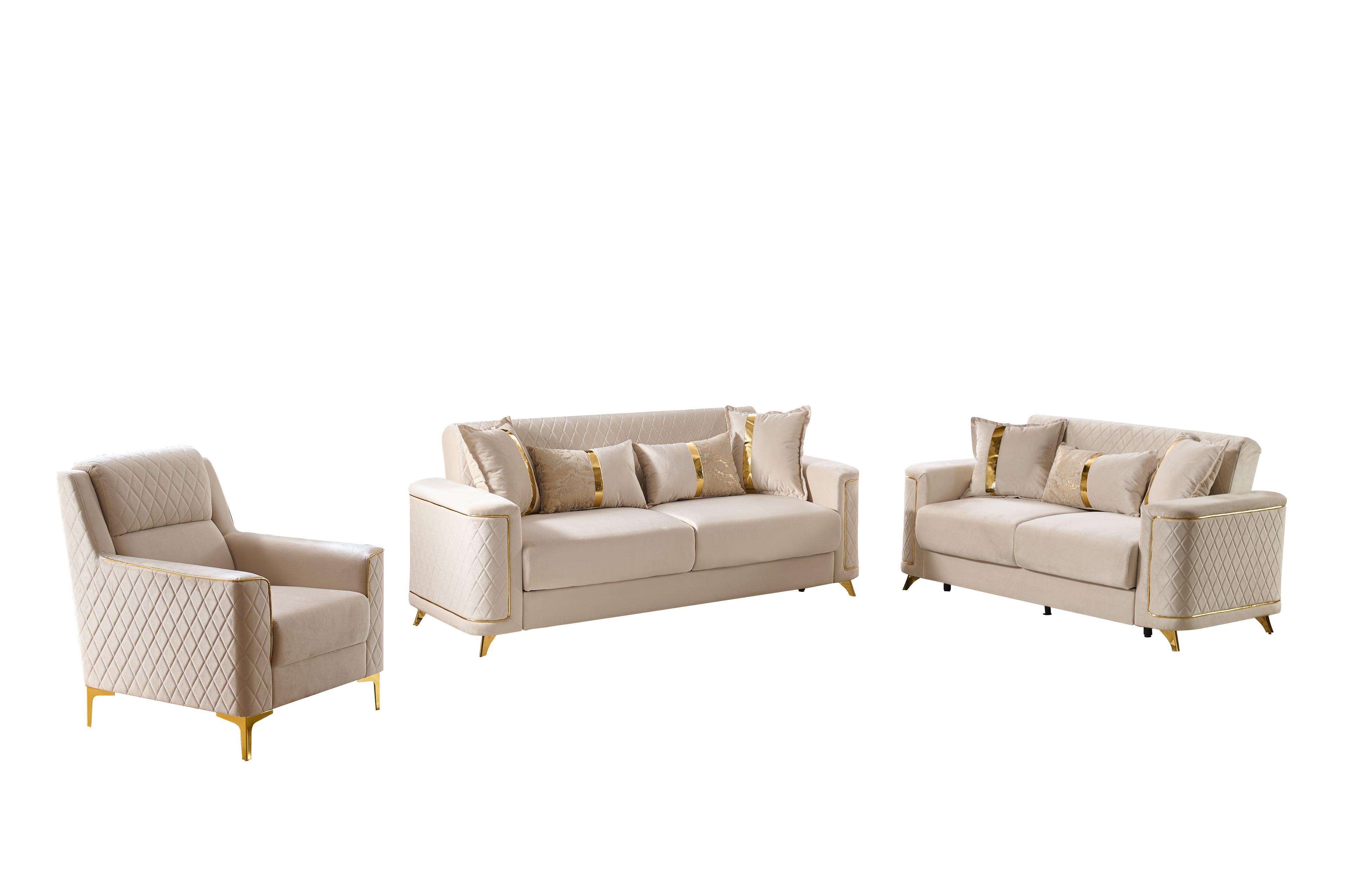 Lisa 3Pc Sofa, Loveseat and Accent Chair Set