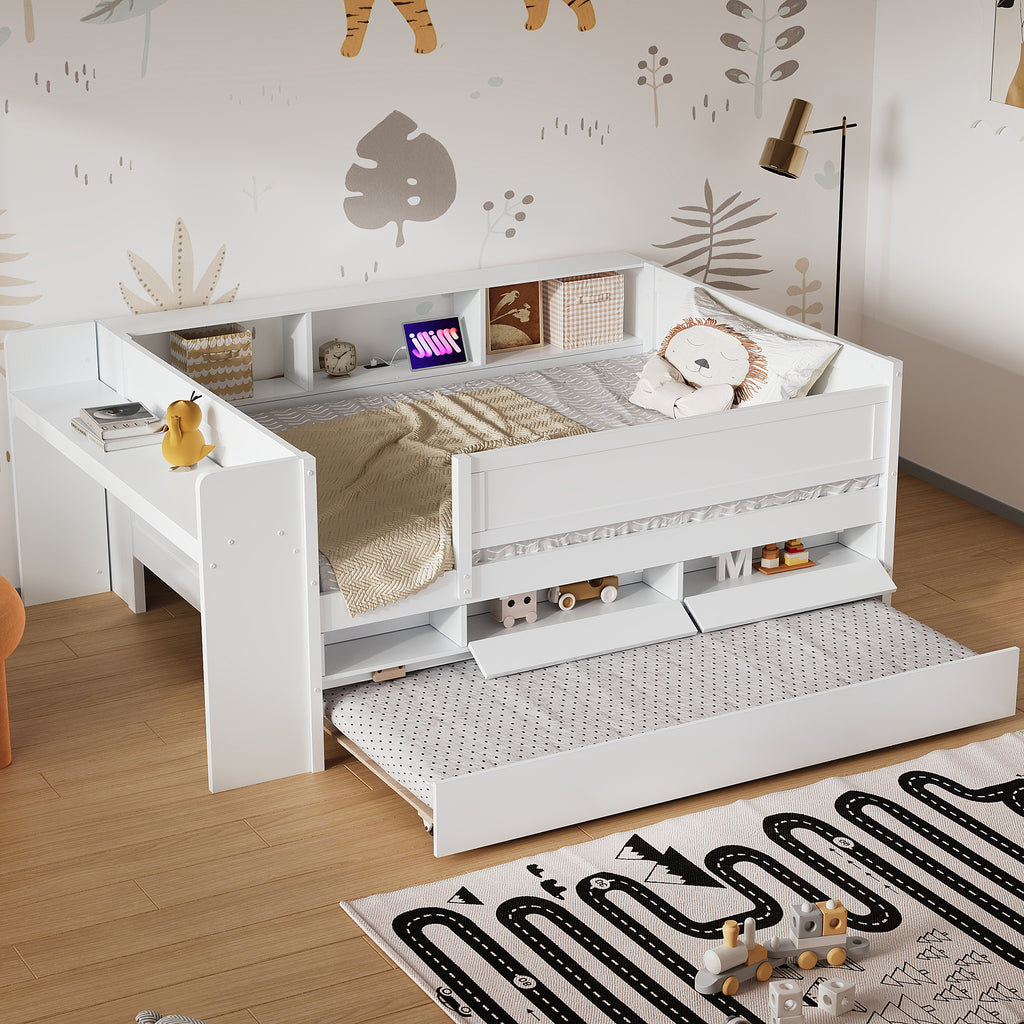 Multi-Functional Twin Daybed with Drawers and Trundle