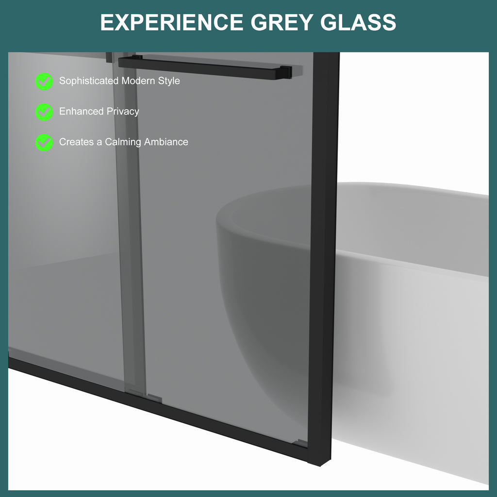48"W x 76"H Double Sliding Glass Shower Door