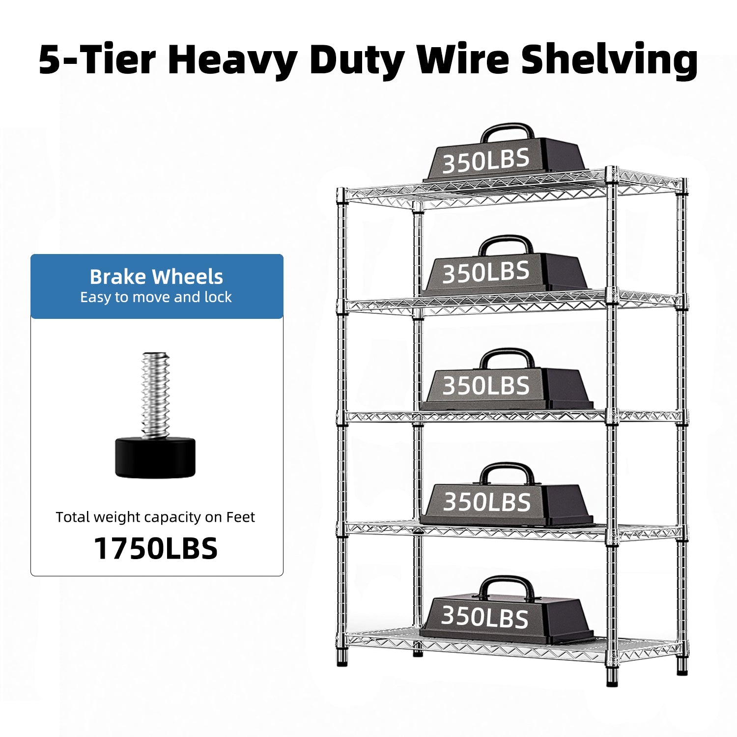 5-Tier Steel Storage Shelving Unit