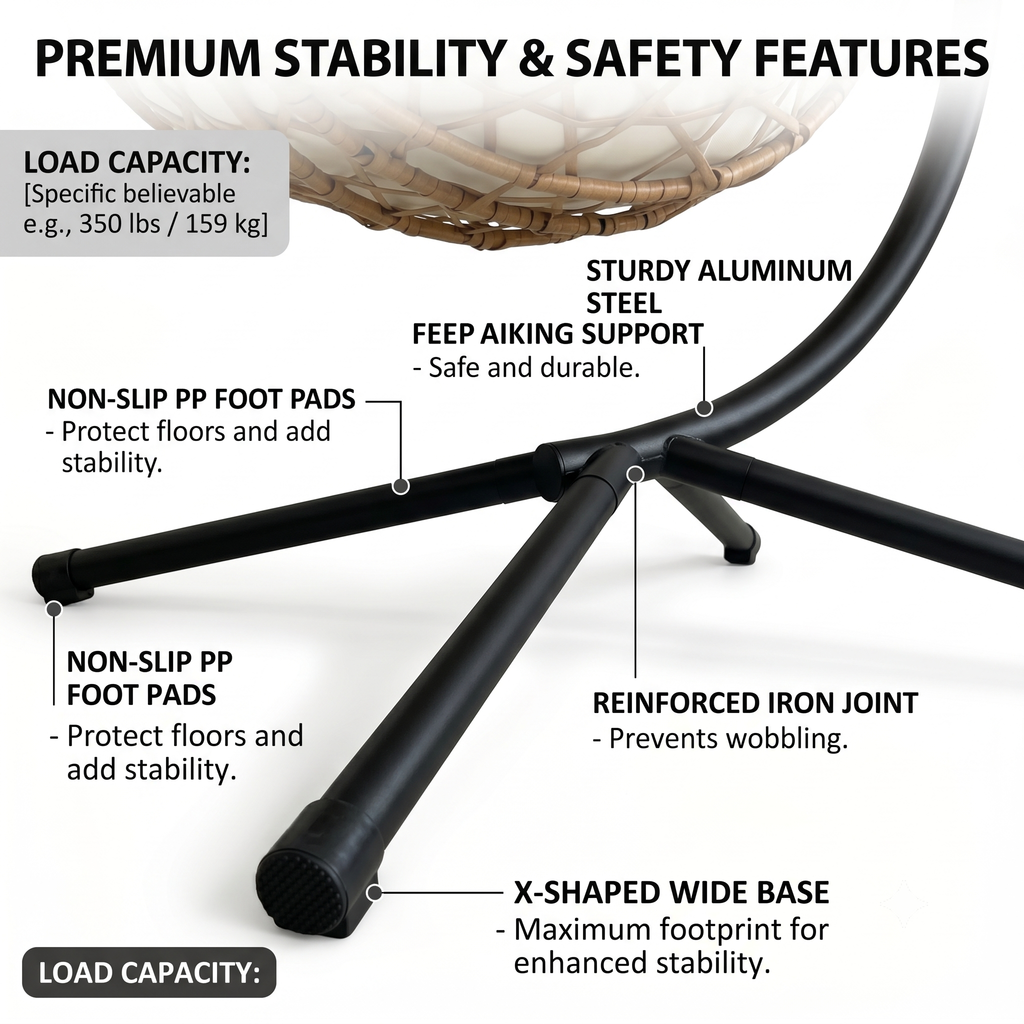 Foldable Hanging Egg Chair with Stand