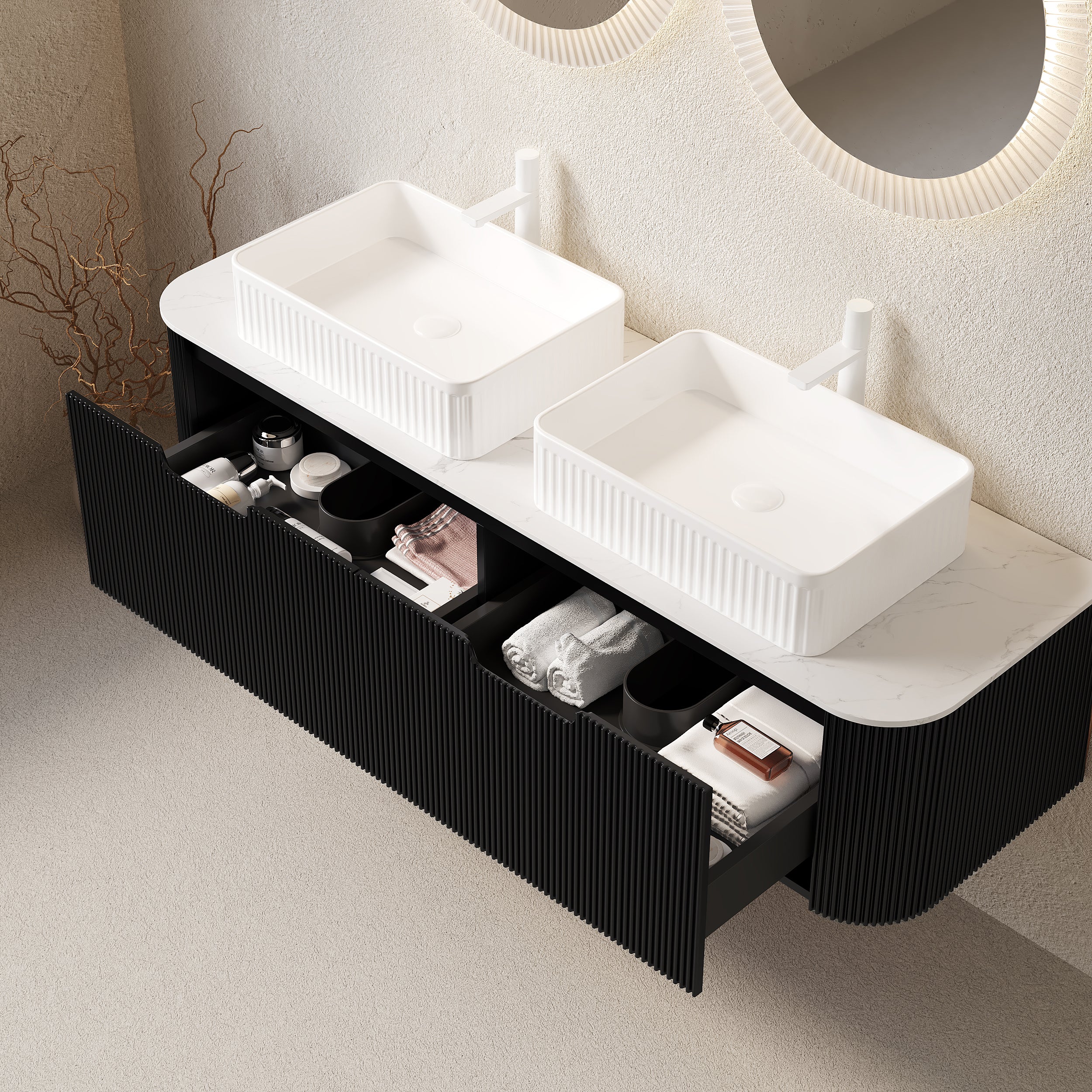 DINA 60" Bathroom Vanity & Sinks