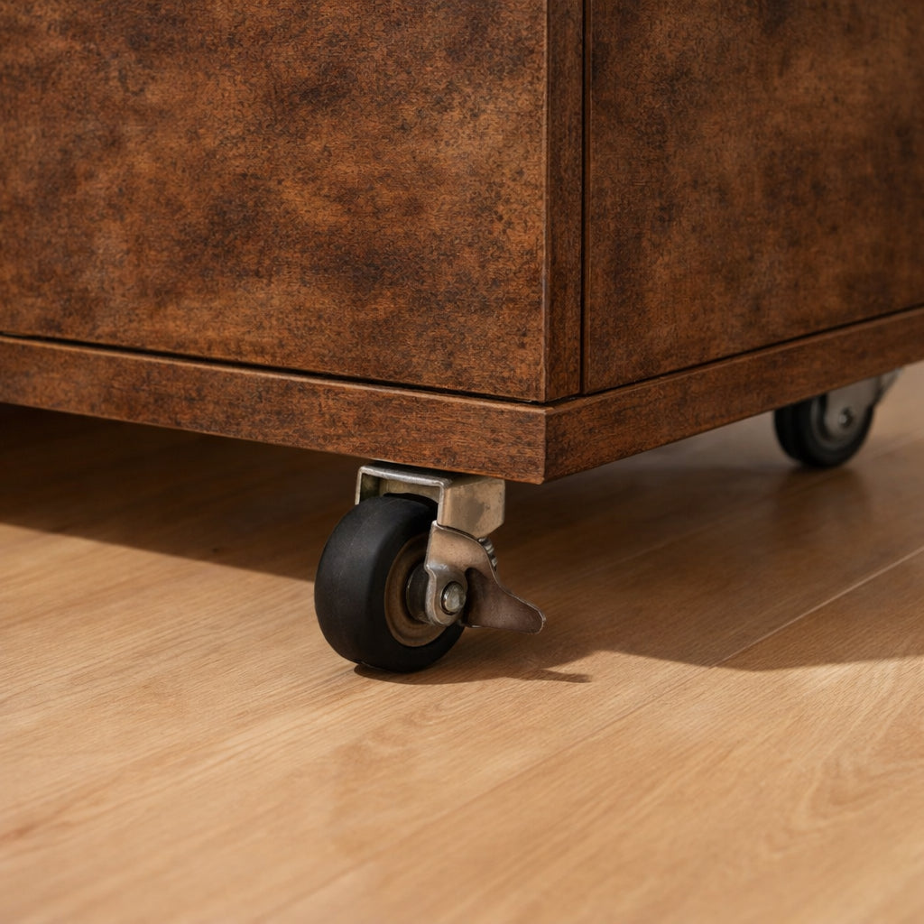 Rustic 5 Drawer Dresser on Wheels