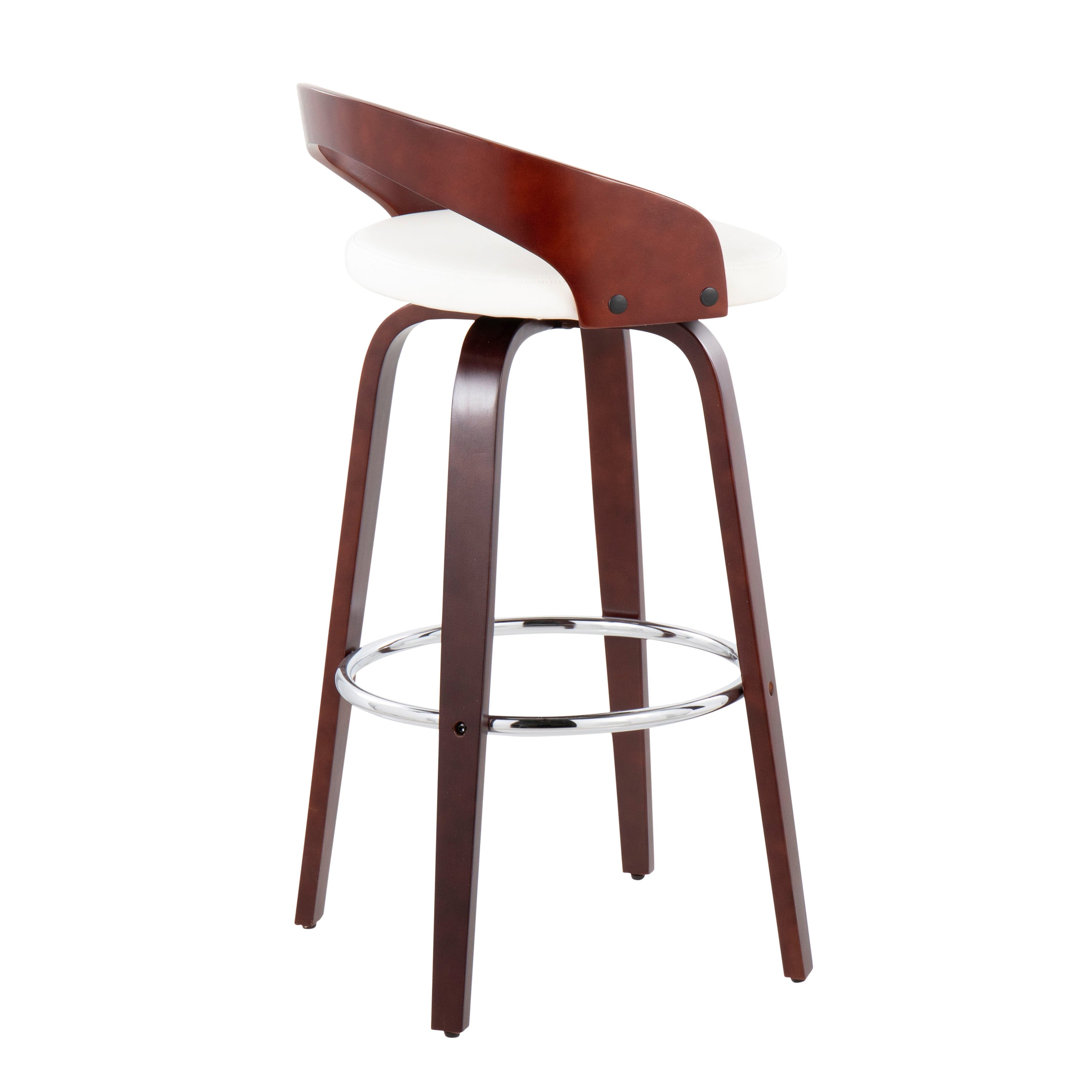 Mid-Century Modern Barstool with Swivel in Cherry