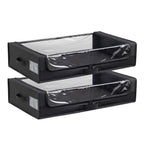Set of 2 Under-Bed Rolling Storage Containers with Transparent Cover