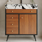 Modern Free-Standing Bathroom Vanity with Ceramic Sink & Sintered Stone Top