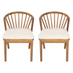 Outdoor Dining Chairs Set of 2 - Acacia Wood Patio Chairs