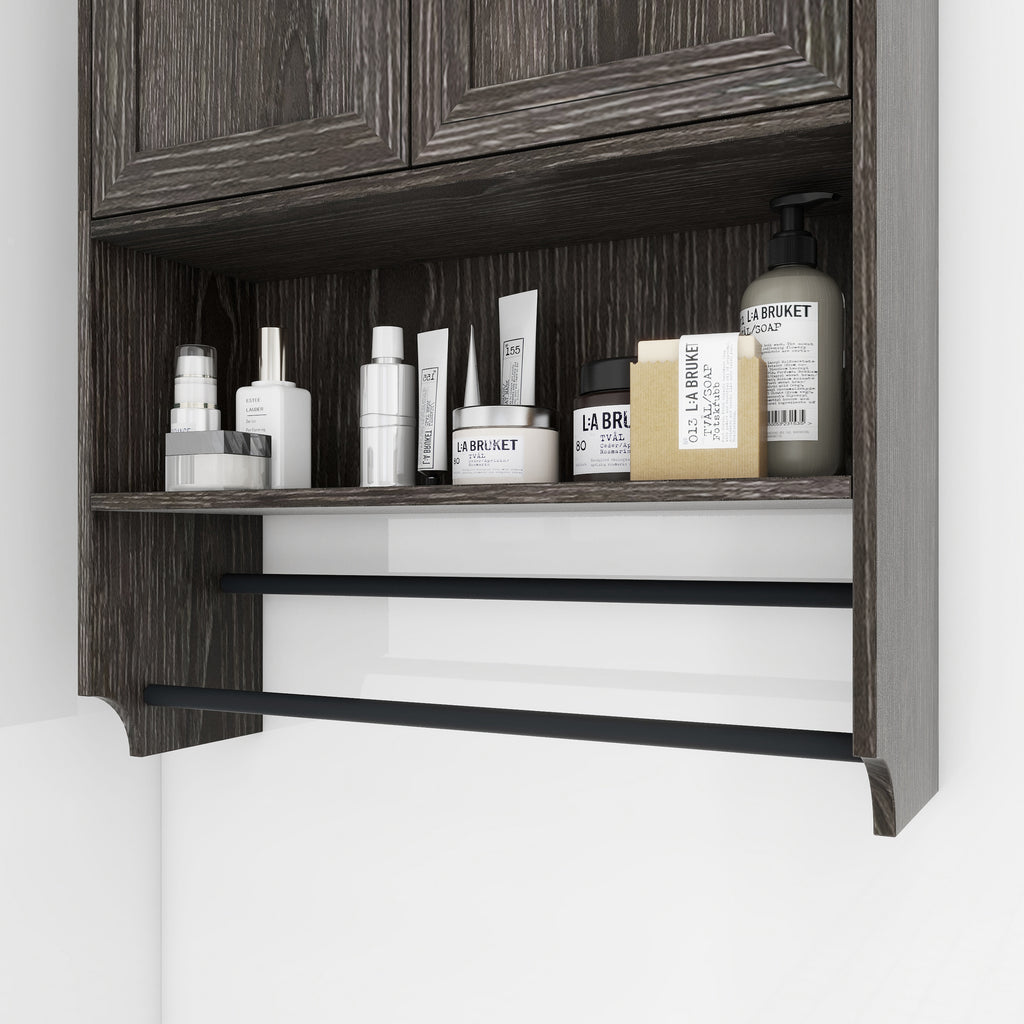 Bathroom Wall Cabinet with Doors and Adjustable Shelf