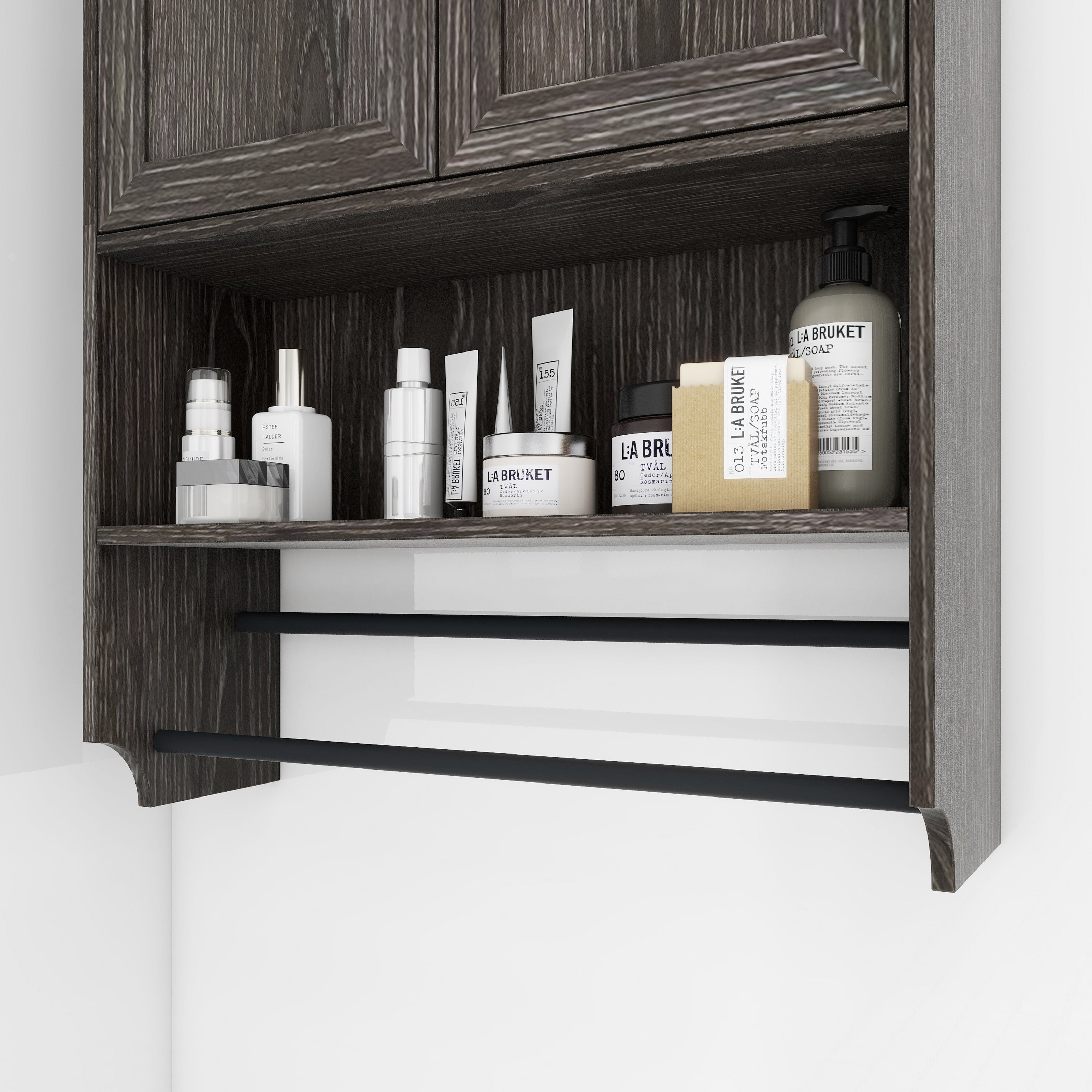 Bathroom Wall Cabinet with Doors and Adjustable Shelf