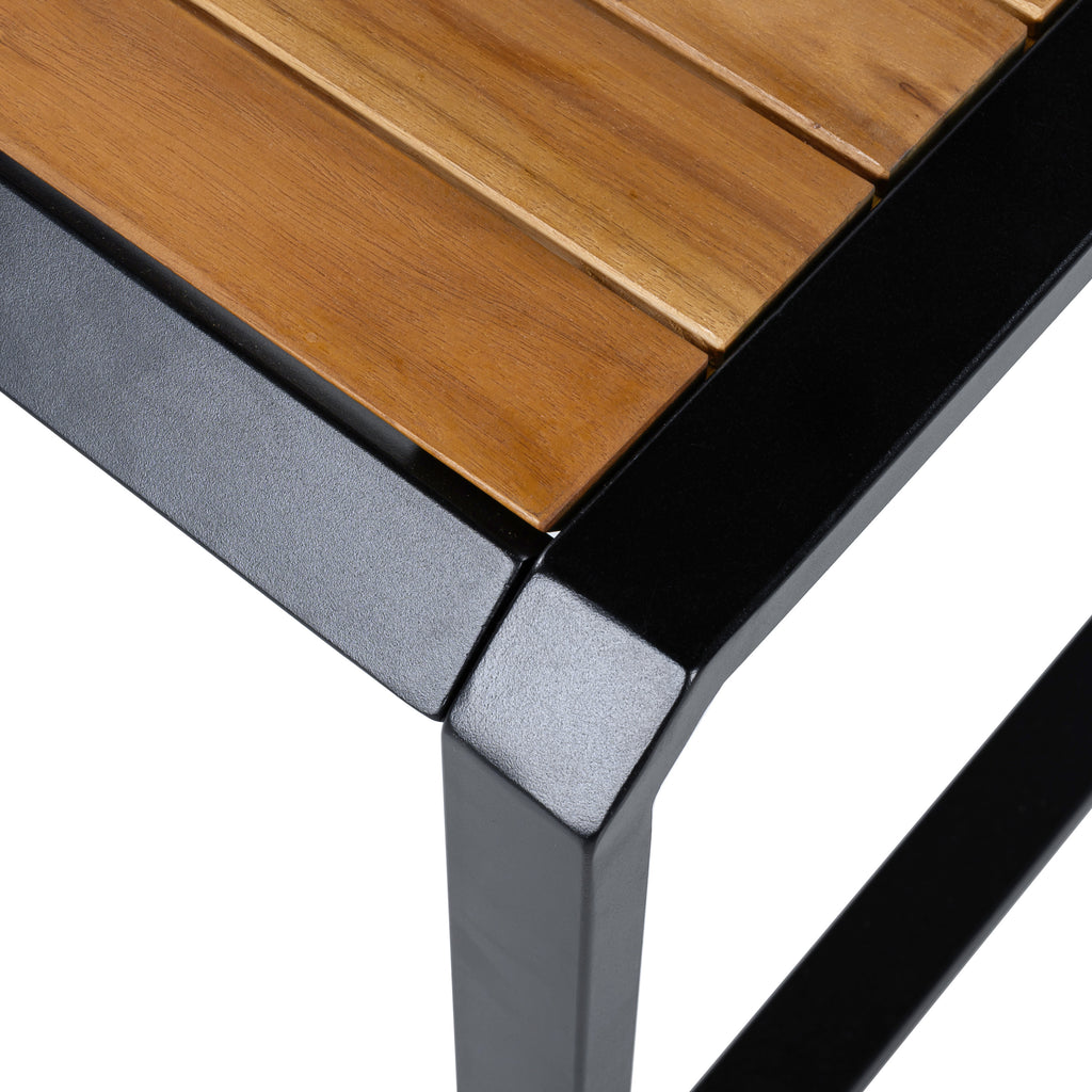 Outdoor Side Table with Teak Wood Top