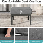 Set of 2 24" Aluminum Patio Ottomans