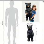 Weather Resistant Resin Standing Black Bear Sculpture