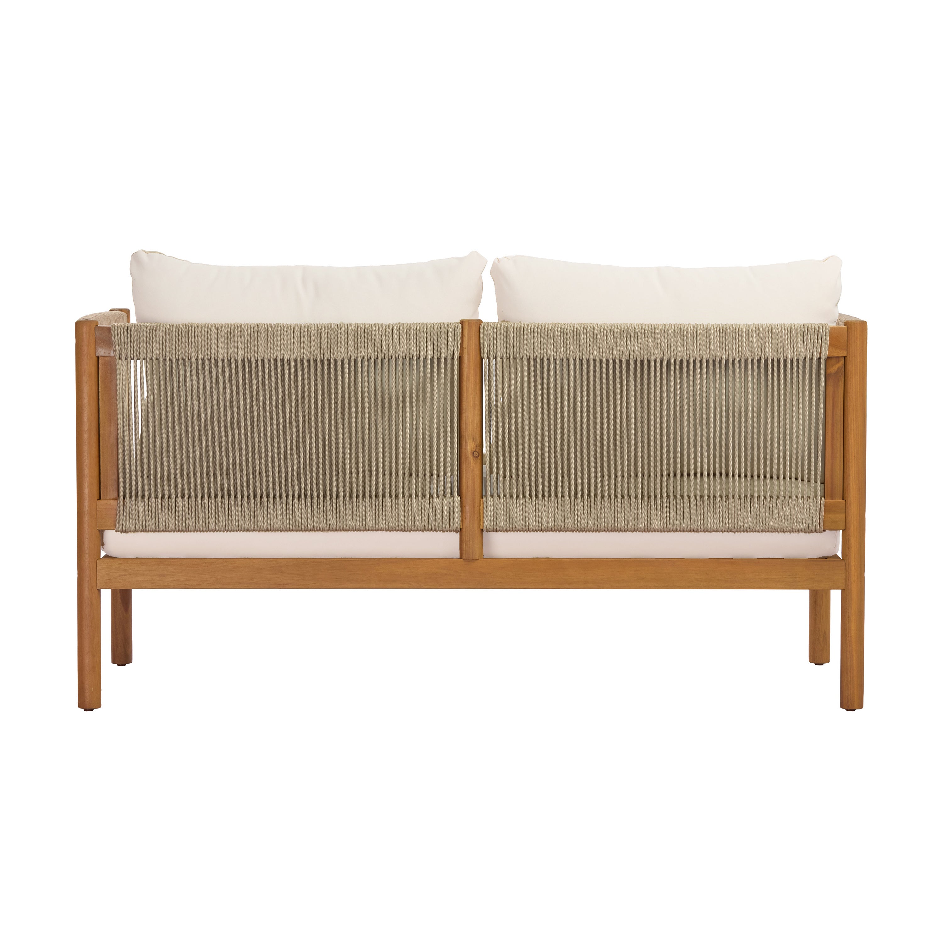 4-Piece Outdoor Sofa Set with Acacia Wood Frame in Teak Look