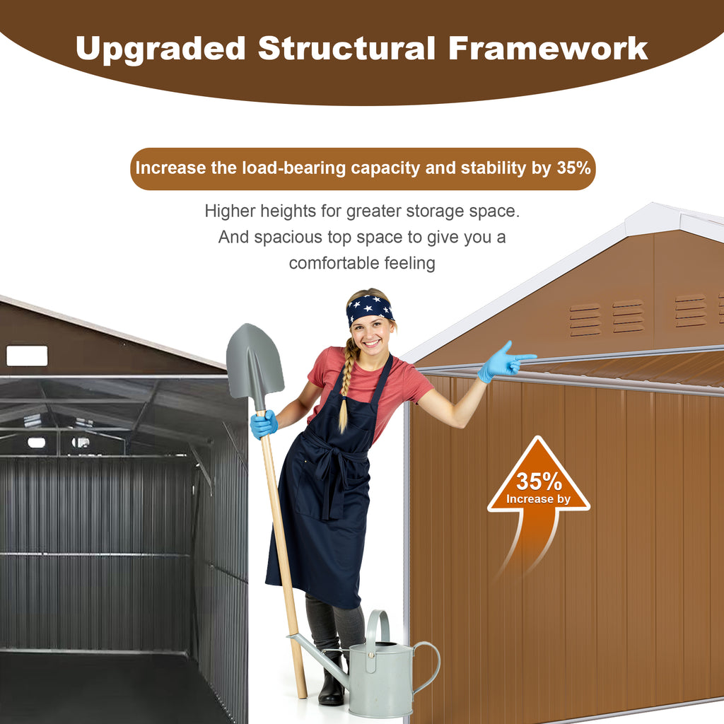 12x10 FT Heavy-Duty Metal Storage Shed