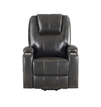 Gunmetal Leather Aire Recliner with Power Lift & Massage