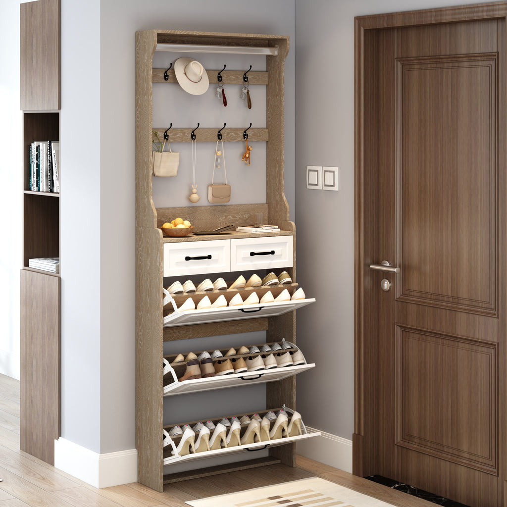 Premium MDF Shoe Cabinet with Storage Drawers