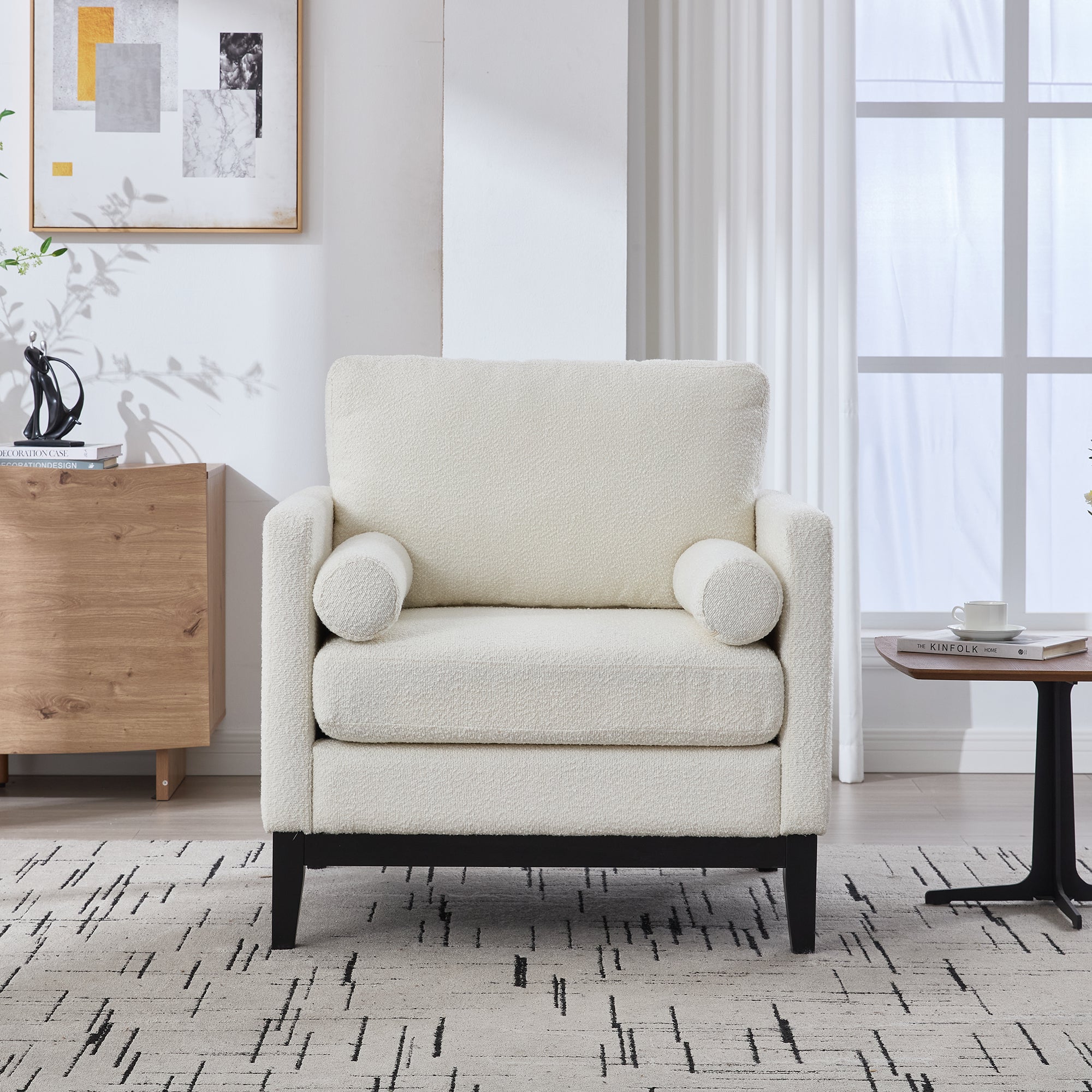 35.4" Wide Modern Farmhouse Performance Accent Chair