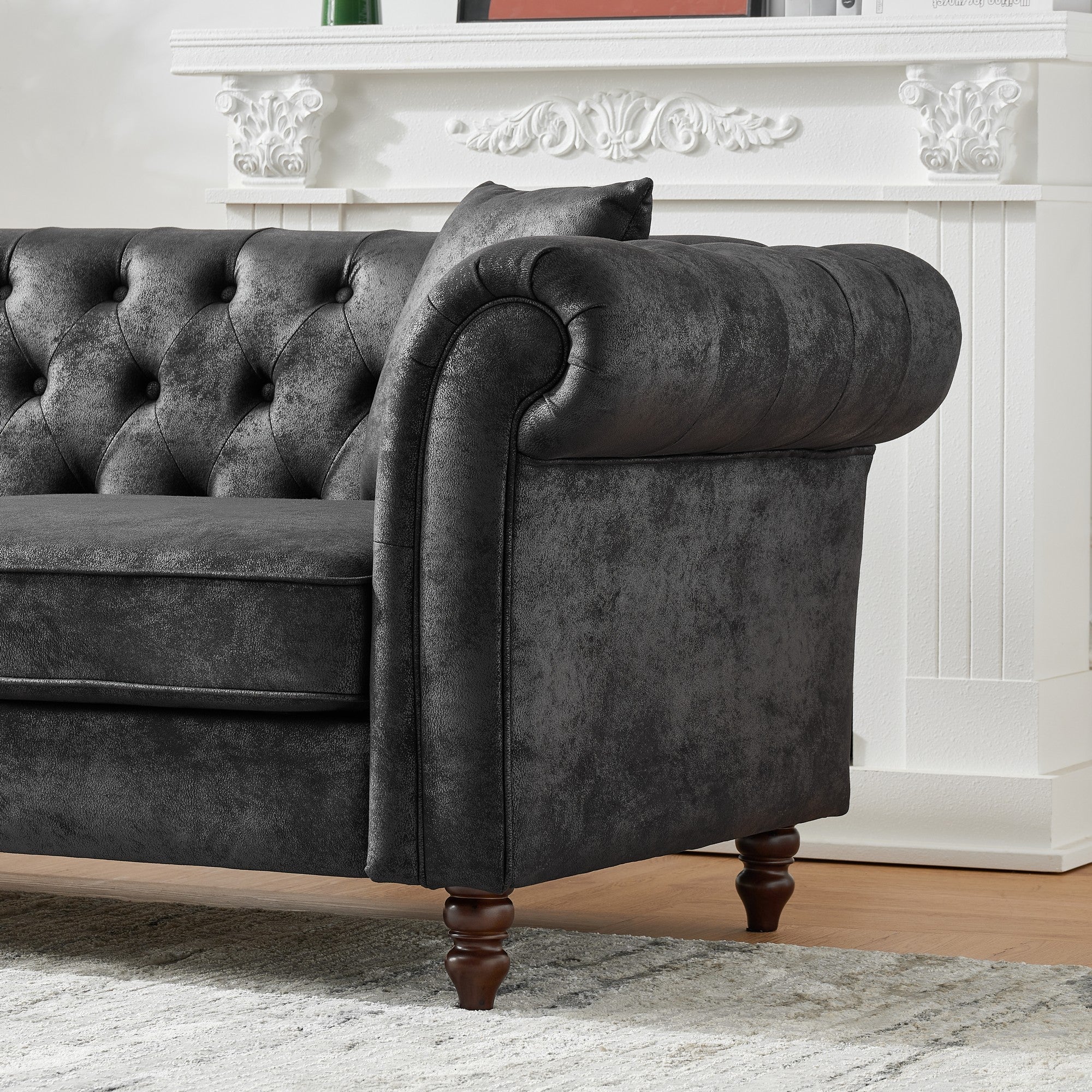Chesterfield Tech Fabric Sofa - 83 Inch