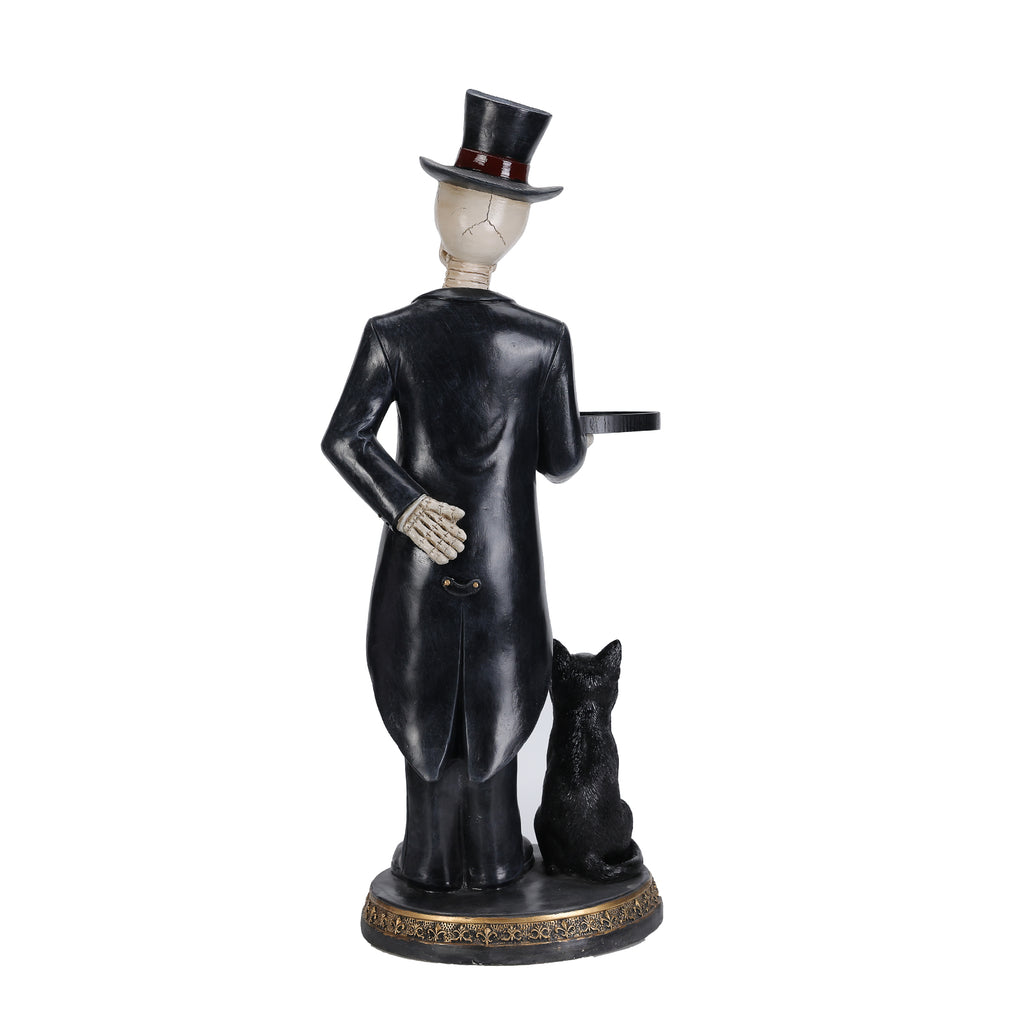 Halloween Skeleton Butler Floor Statue with Serving Tray