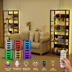 4-Tier Glass Display Shelf with RGB Lights