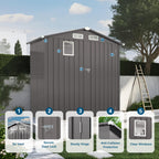 6X 3.6FT Metal Outdoor Storage Shed