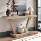 60 Inches Vintage Distressed Wood Entryway Bench with Storage