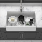 White Kitchen Sink - 33 x 18 x 10 Inch