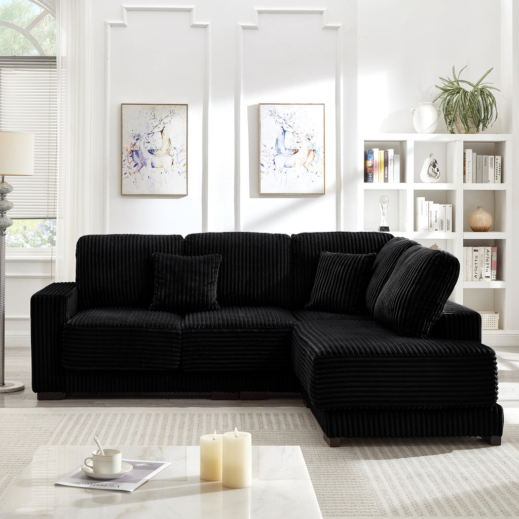 93" Sectional Sofa with Reversible Chaise Lounge