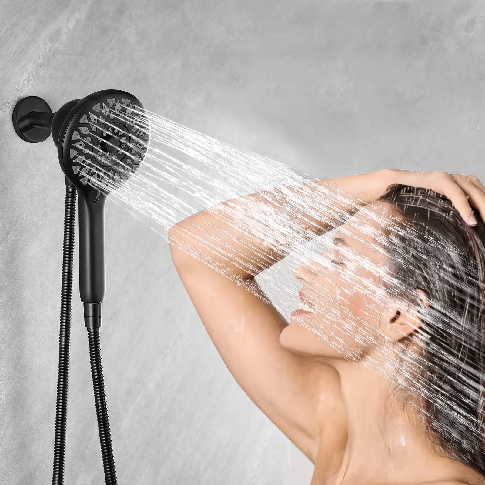 High Pressure Shower Heads 6 Spray Mode - Matte Black