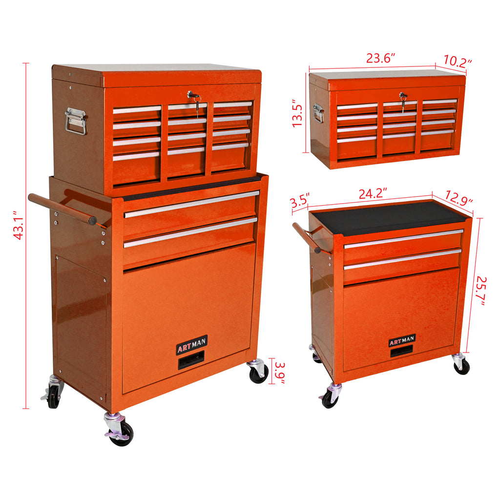High Capacity Rolling Tool Chest with Wheels and Drawers