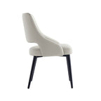 Tremont Metal Vegan Leather Dining Chair in Stone