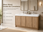 60" Freestanding Bathroom Vanity With Dual Resin Sink
