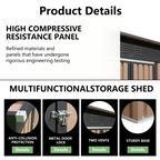 6x4 FT Metal Garden Shed with Hinge Door Pent Roof