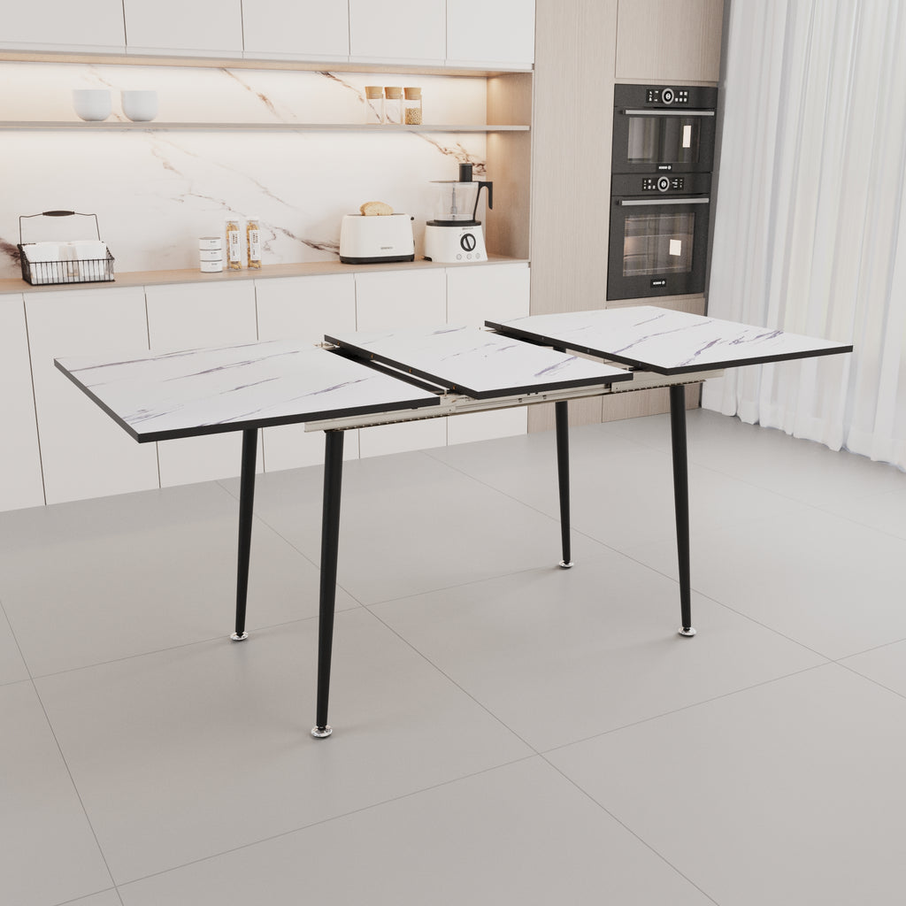 47"-63" Extendable MDF Modern Dining Table and Chair Set