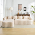 Full Compression L-Shape Sectional Sofa with Curved Chaise