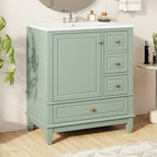 30" Bathroom Vanity with Sink, One Door and Three Drawers