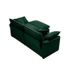 Corduroy Two-Seater Sofa with Ottoman