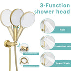 Luxury 3-Function Shower System Set - Solid
