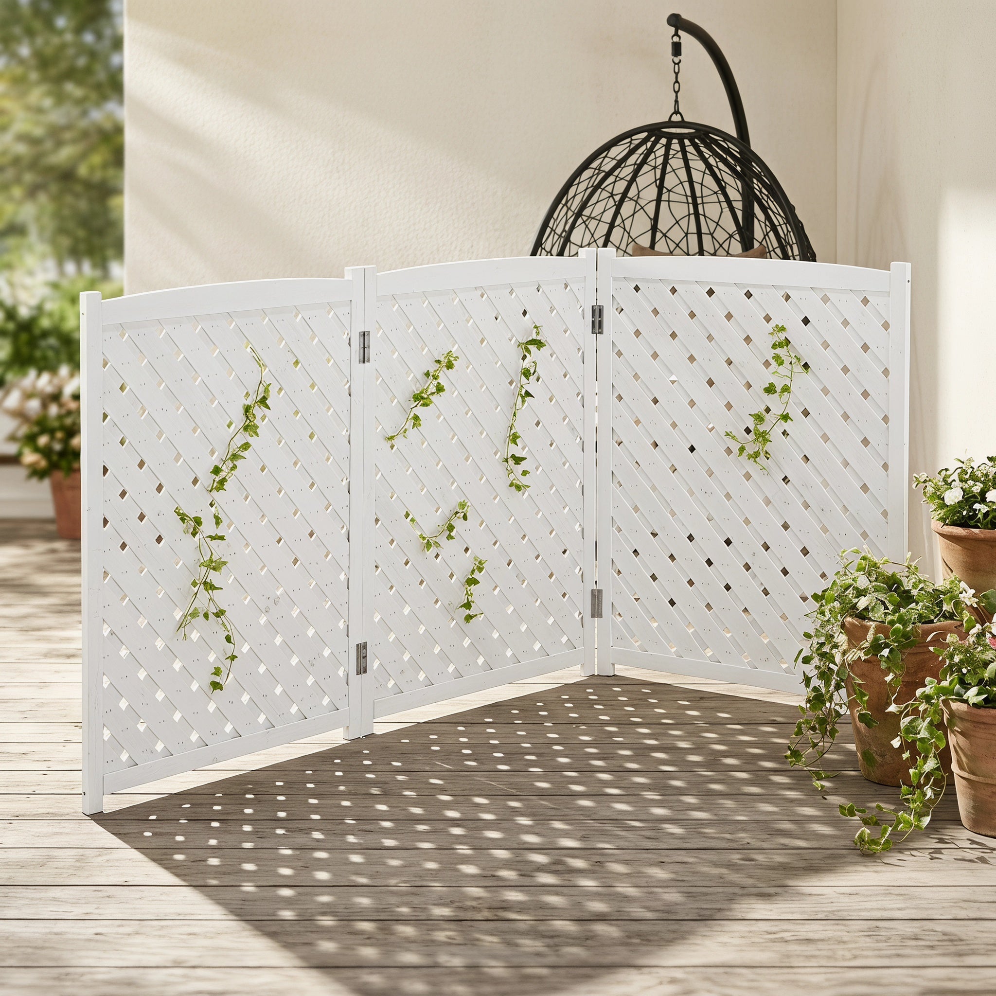 3-Panel Outdoor Air Conditioner Fence Screen