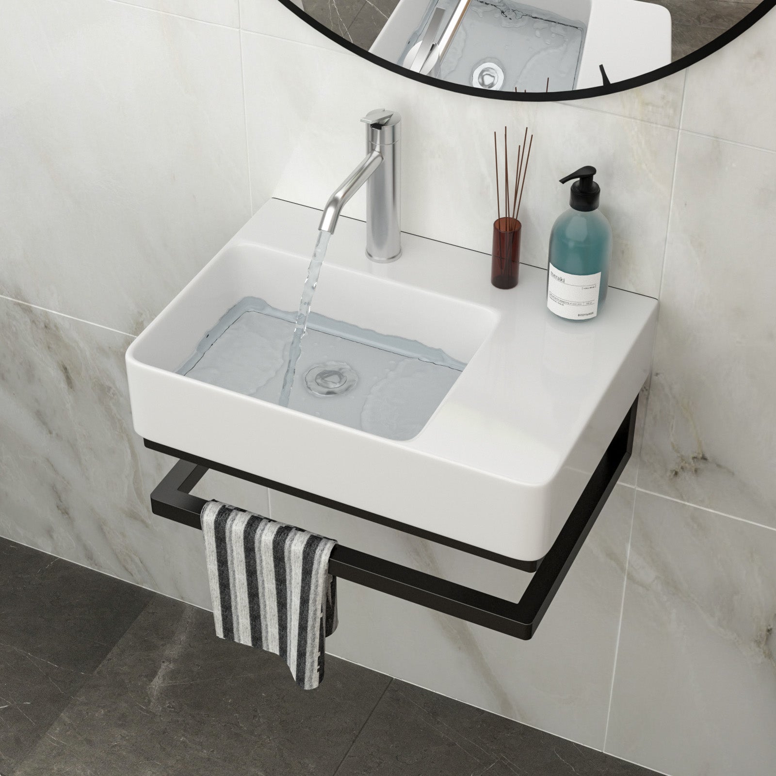 23.25"x15.75" Wall-Mounted Rectangular Ceramic Bathroom Sink
