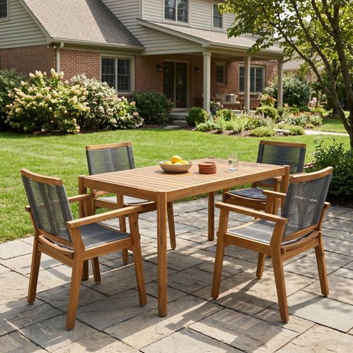5-Piece Outdoor Acacia Wood Dining Set