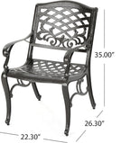 Ravenna 6-Person Metal Patio Dining Set with Rectangular Table
