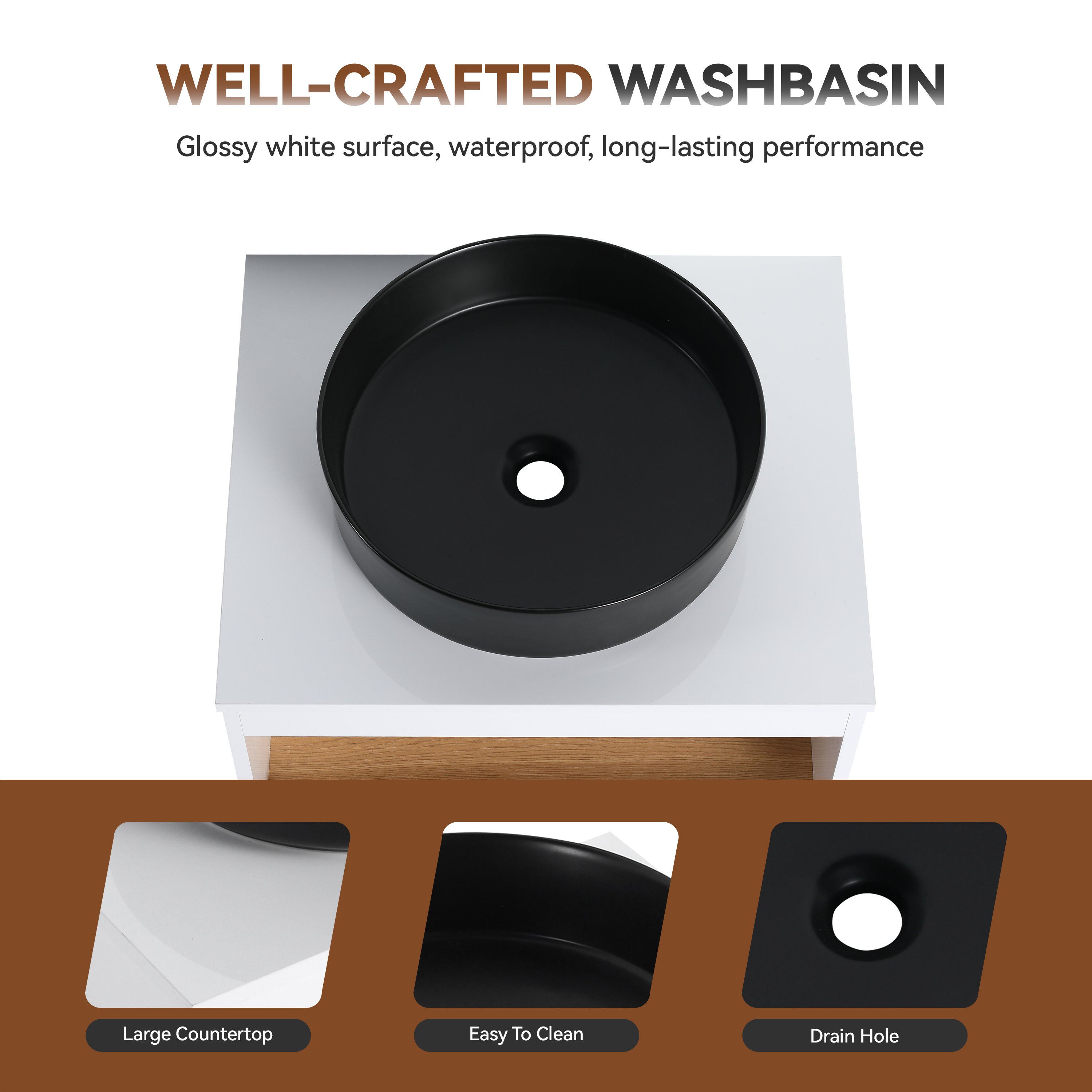 24" Floating Bathroom Vanity with Matte Finish
