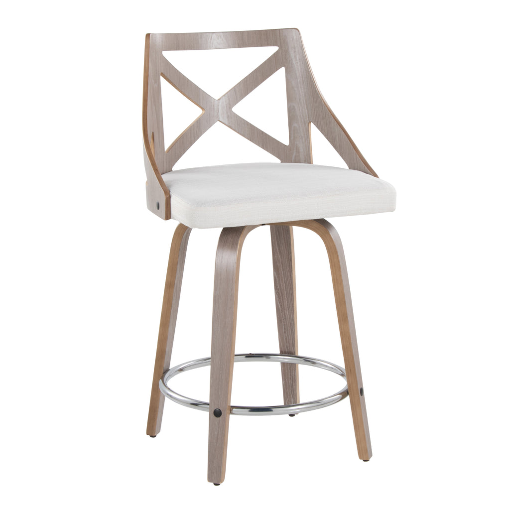 24" Fixed-Height Counter Stool with Swivel in Light