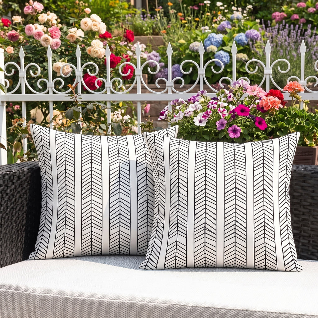 2 Pack Outdoor Lumbar Pillow Covers