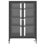 35.8" High Media Storage Cabinet with Wheels